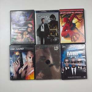 Action Hero DVD Movie Lot of 6: Spider-Man, Batman & Robin, Die Hard, Casino Roy
